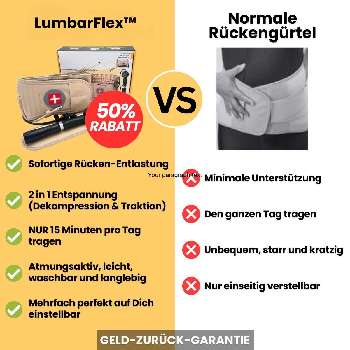 LumbarFlex™ - Wohltuende Befreiung für Deinen Rücken
